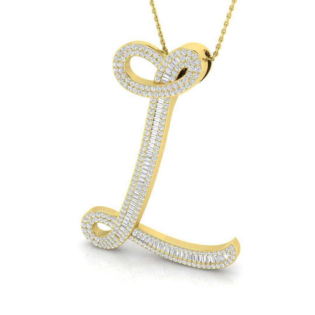 1.45 ct Natural Diamond Baguette Pendant
