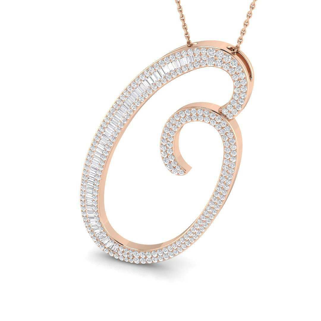 1.45 ct Natural Diamond Baguette Pendant