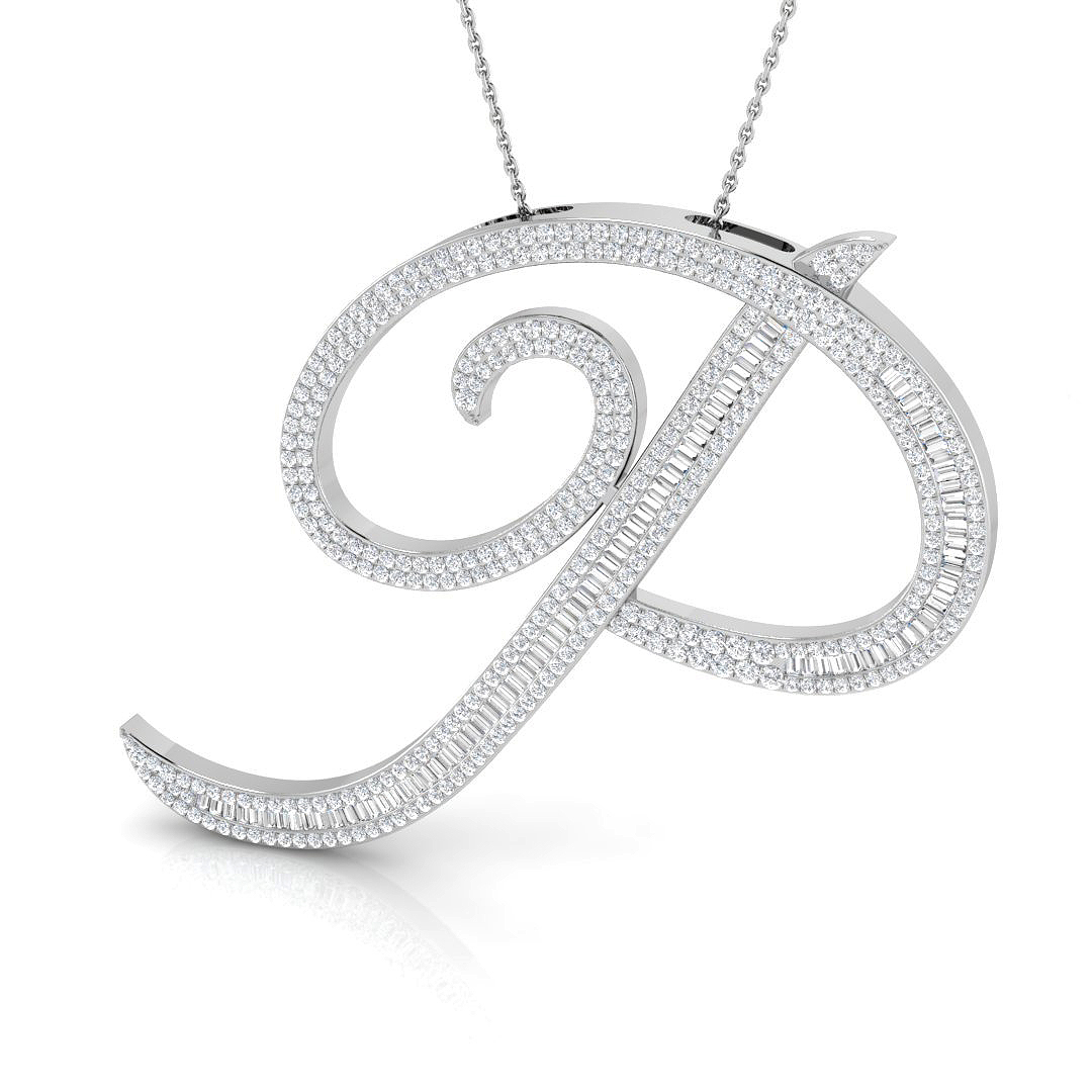 2.3 ct Natural Diamond Baguette Pendant