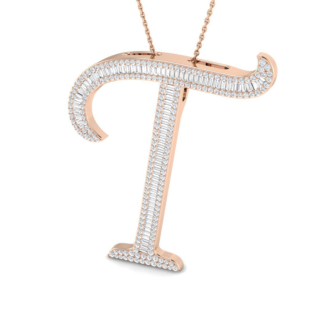 1.4 ct Natural Diamond Baguette Pendant