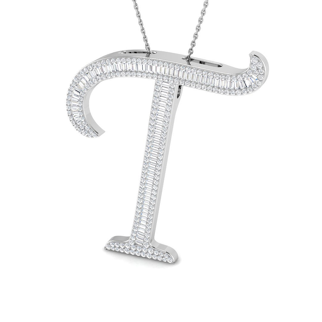 1.4 ct Natural Diamond Baguette Pendant
