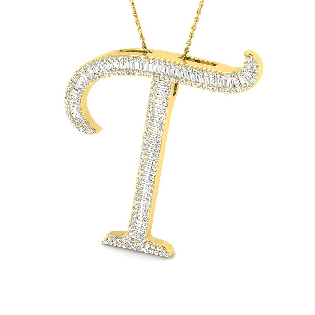 1.4 ct Natural Diamond Baguette Pendant