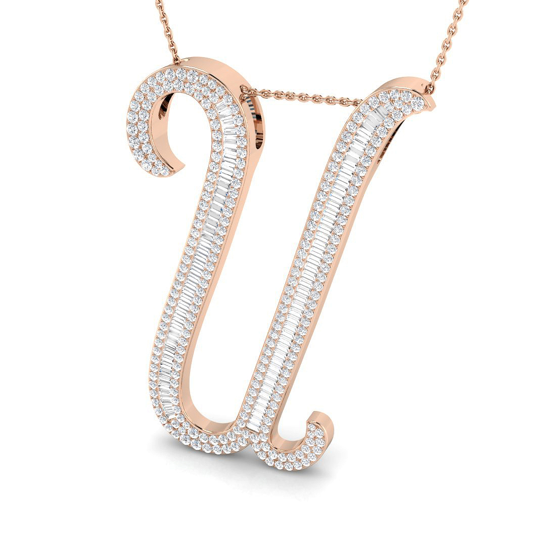 1.55 ct Natural Diamond Baguette Pendant