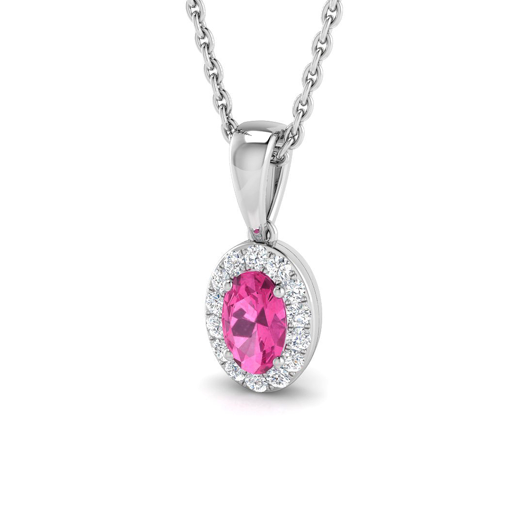 0.35 ct Pink Sapphire Oval Pendant