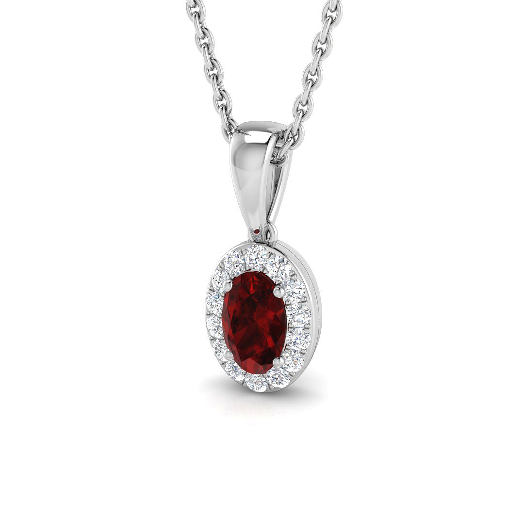 0.45 ct Natural Diamond Oval Pendant