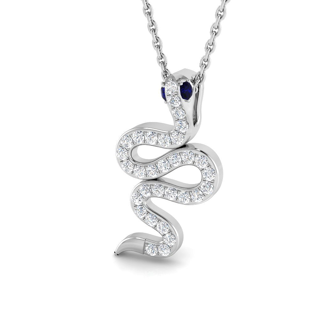 0.25 Ct Blue Sapphire Round Cut  in 9K White Gold