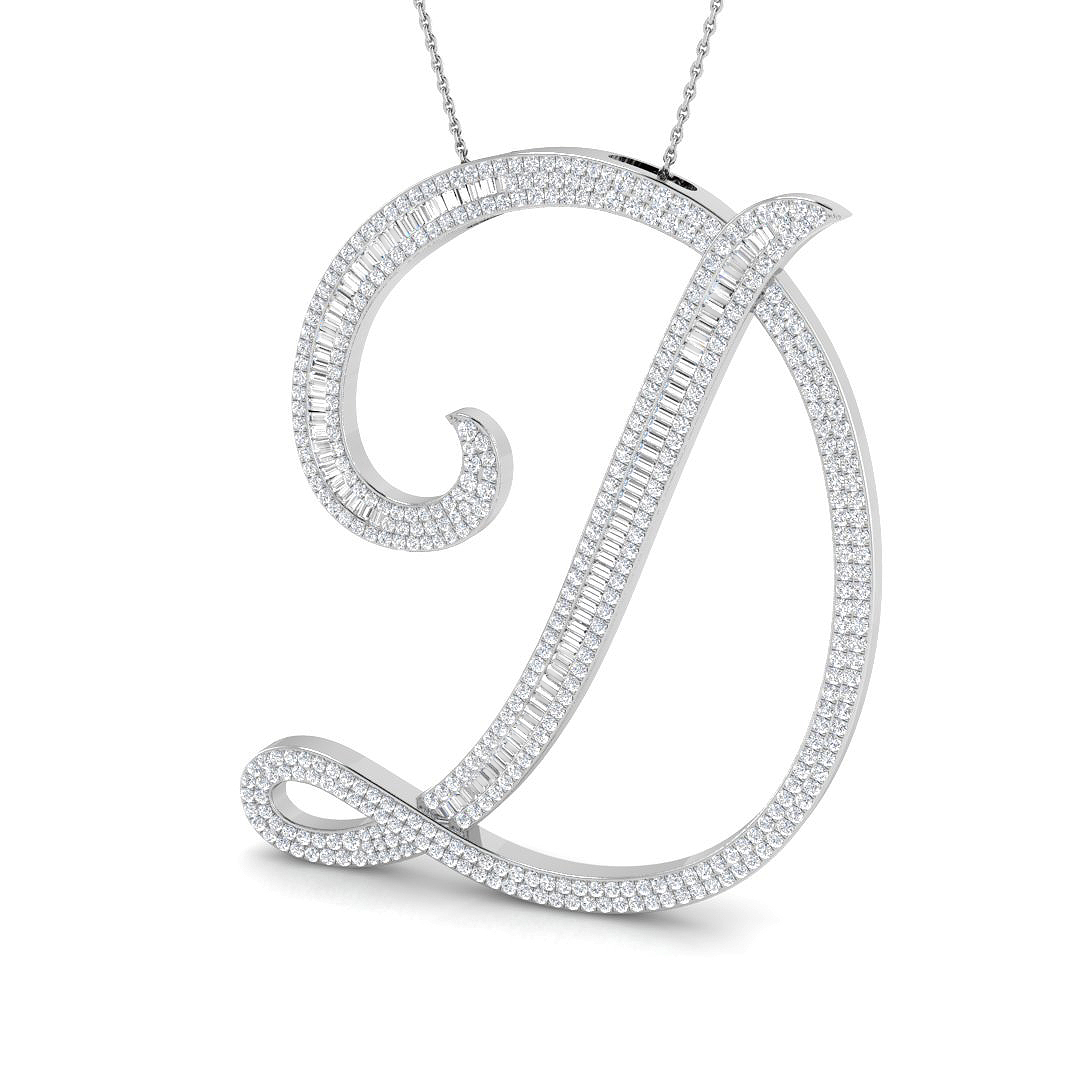 2.7 ct Natural Diamond Baguette Pendant