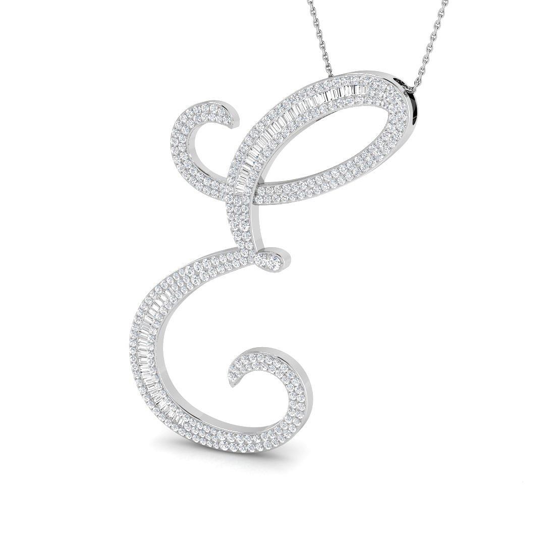 1.9 ct Natural Diamond Baguette Pendant