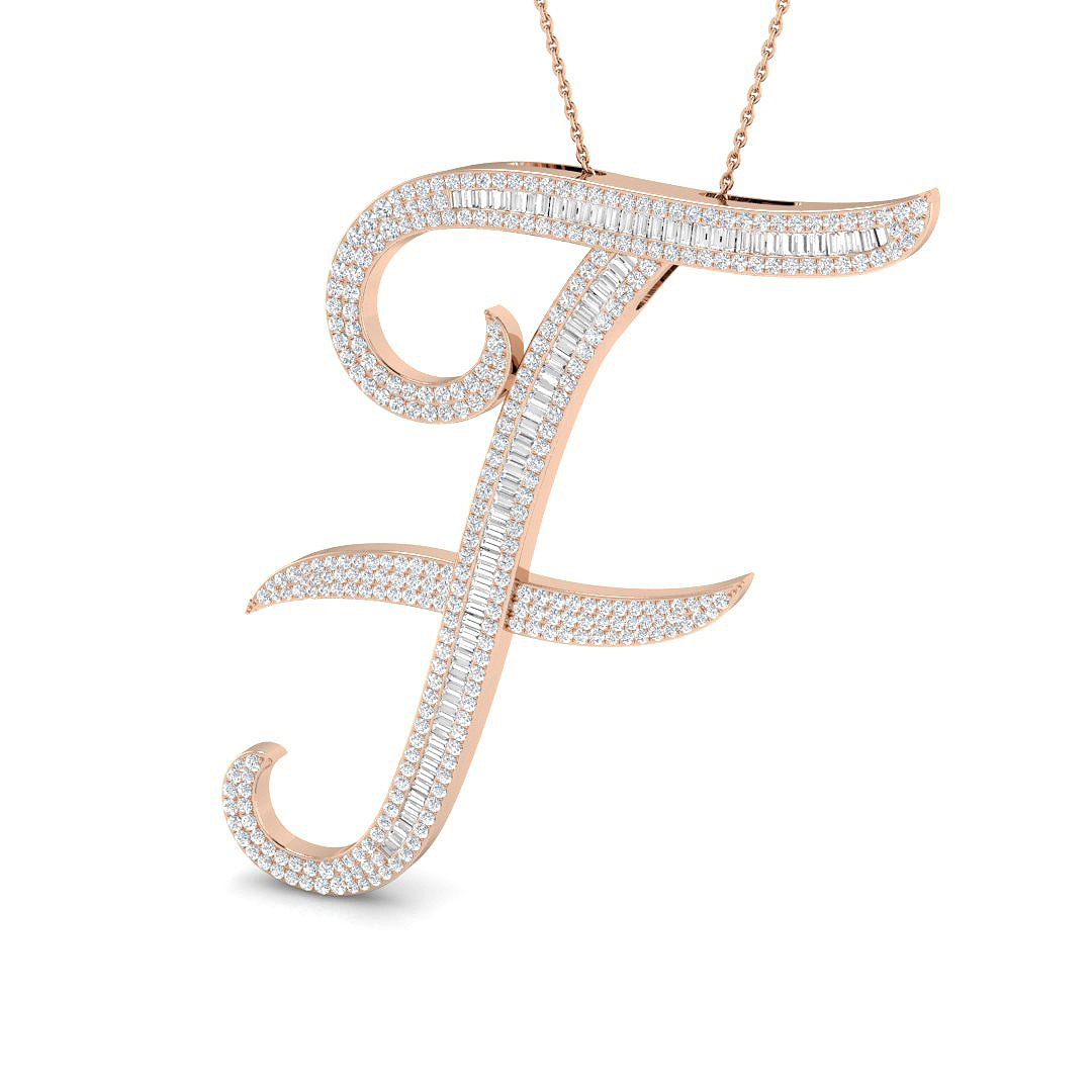 2.3 ct Natural Diamond Baguette Pendant