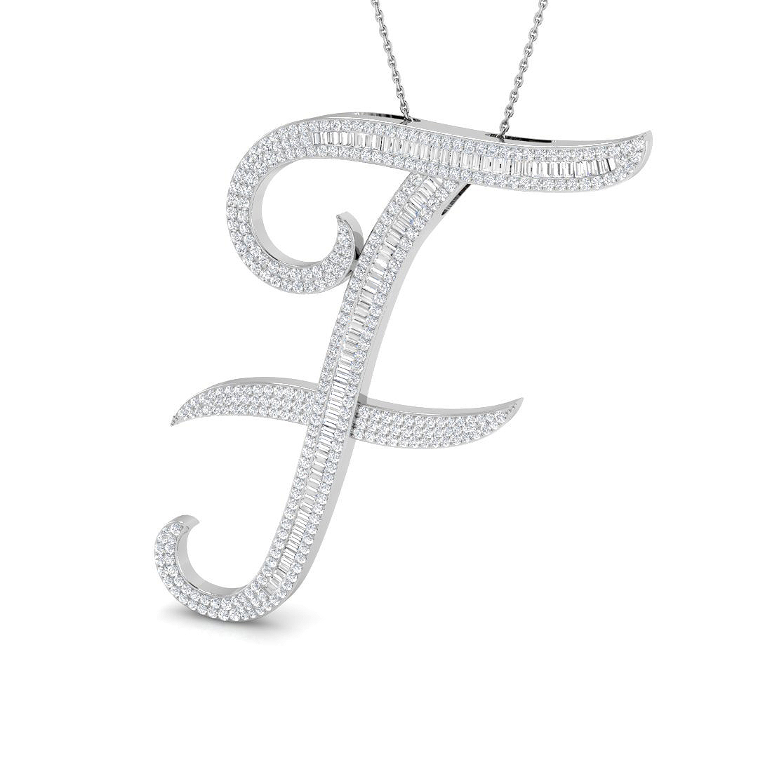 2.3 ct Natural Diamond Baguette Pendant