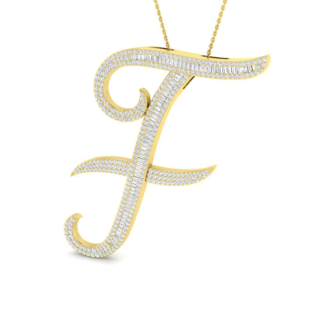 2.3 ct Natural Diamond Baguette Pendant