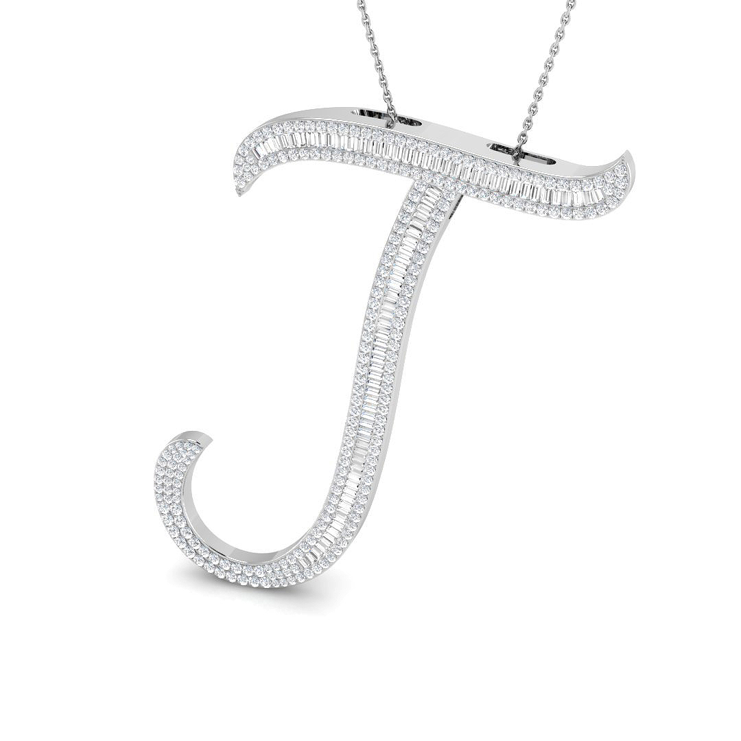 1.95 ct Natural Diamond Baguette Pendant
