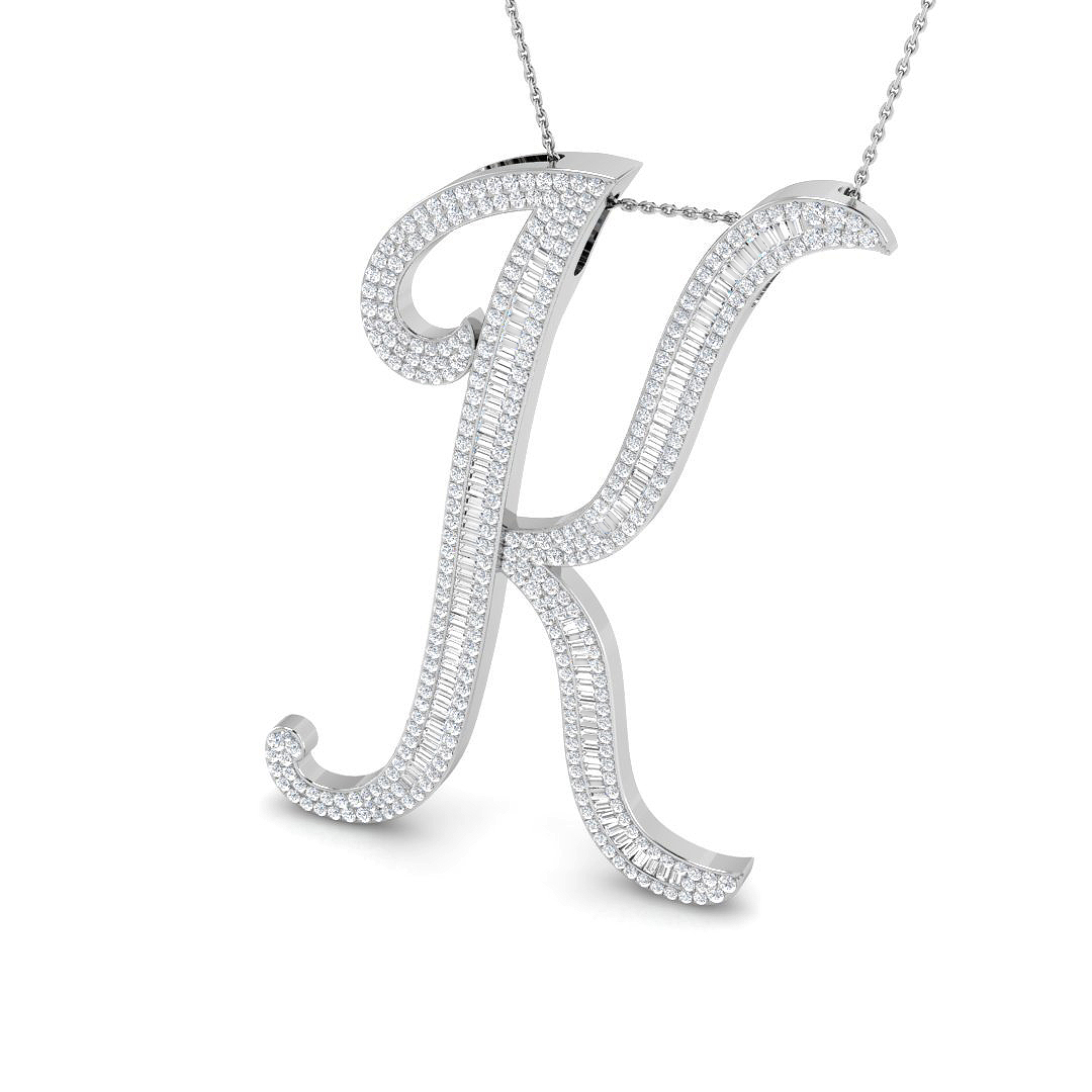 2.4 ct Natural Diamond Baguette Pendant