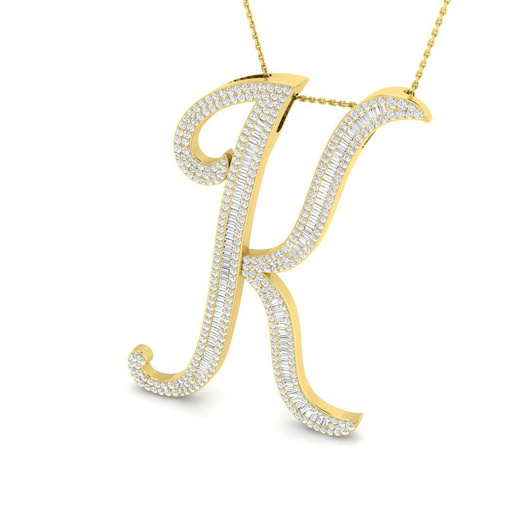 2.4 ct Natural Diamond Baguette Pendant