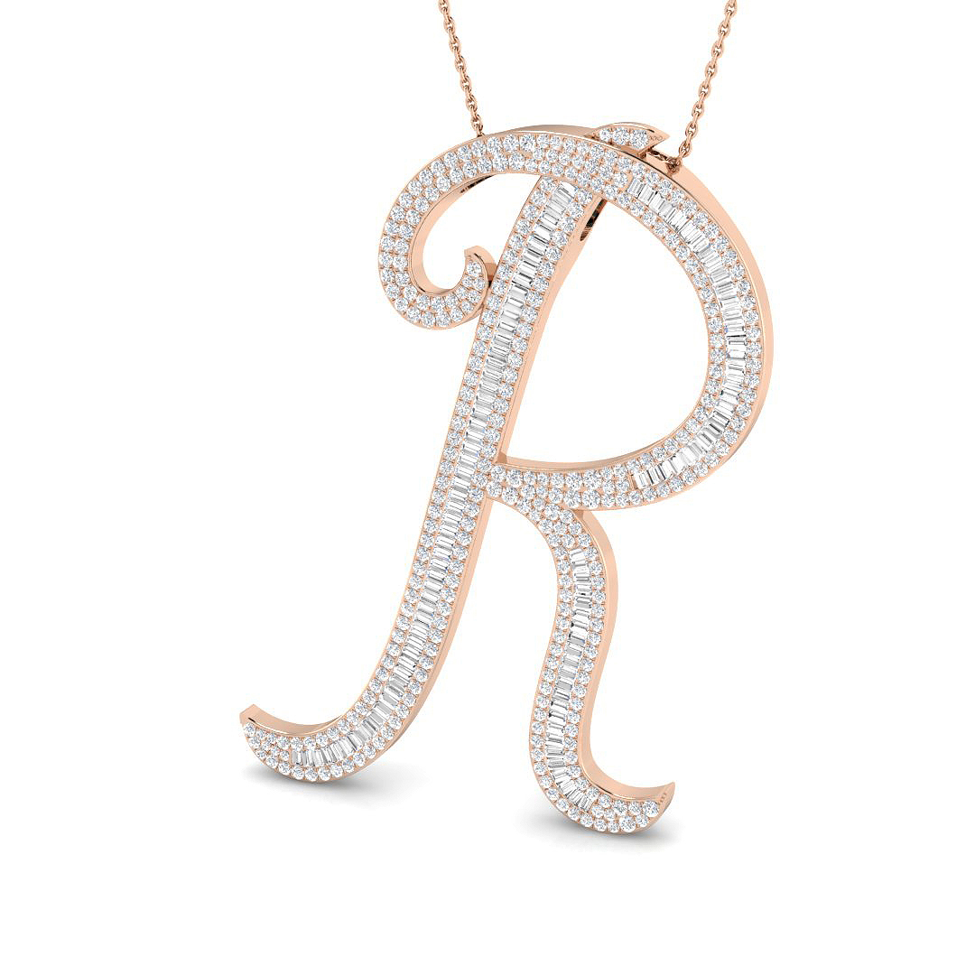 2.45 ct Natural Diamond Baguette Pendant