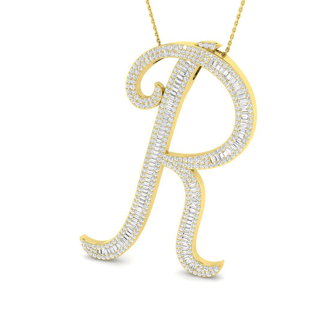 2.45 ct Natural Diamond Baguette Pendant