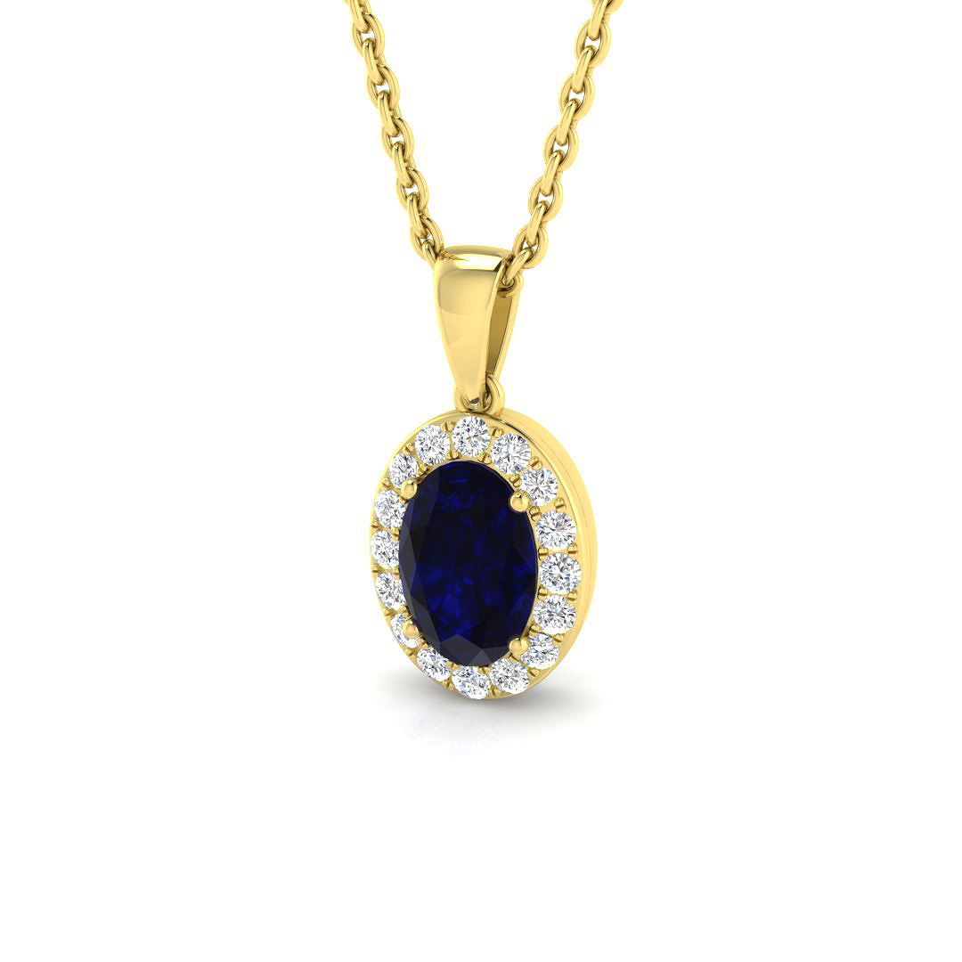 0.6 ct Blue Sapphire Oval Pendant