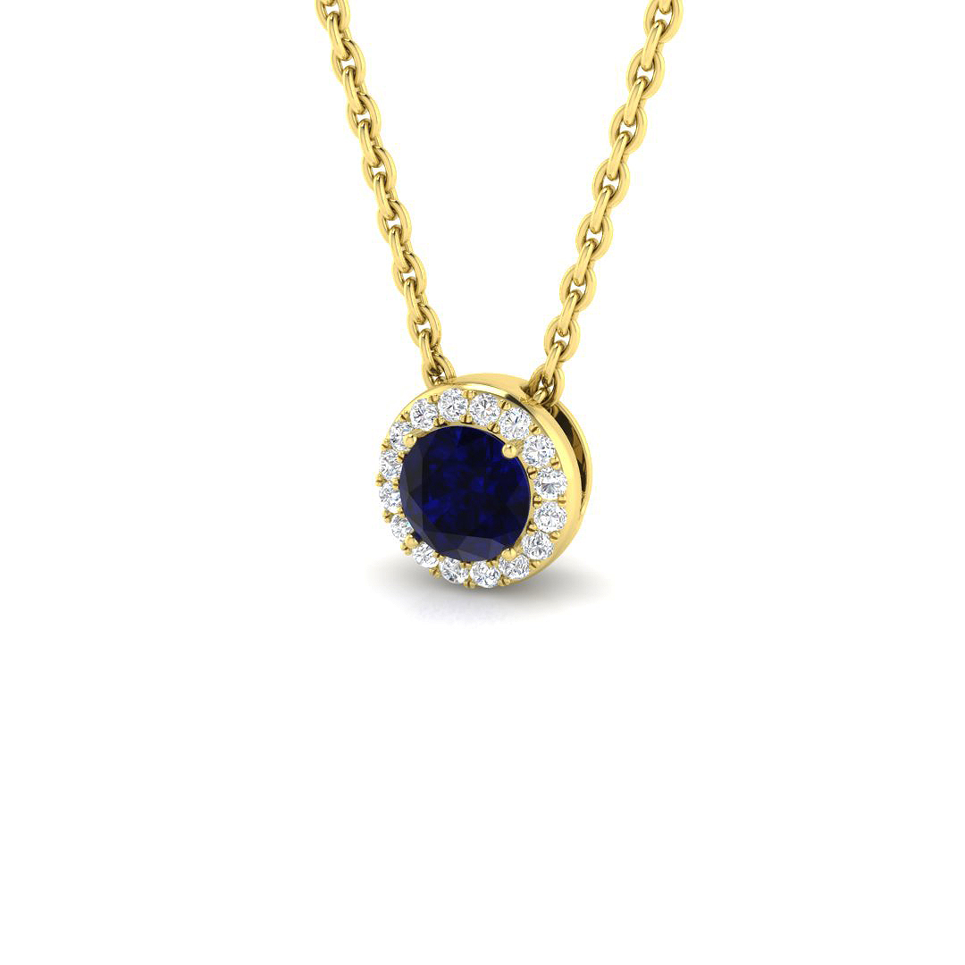 0.3 ct Blue Sapphire Round Pendant