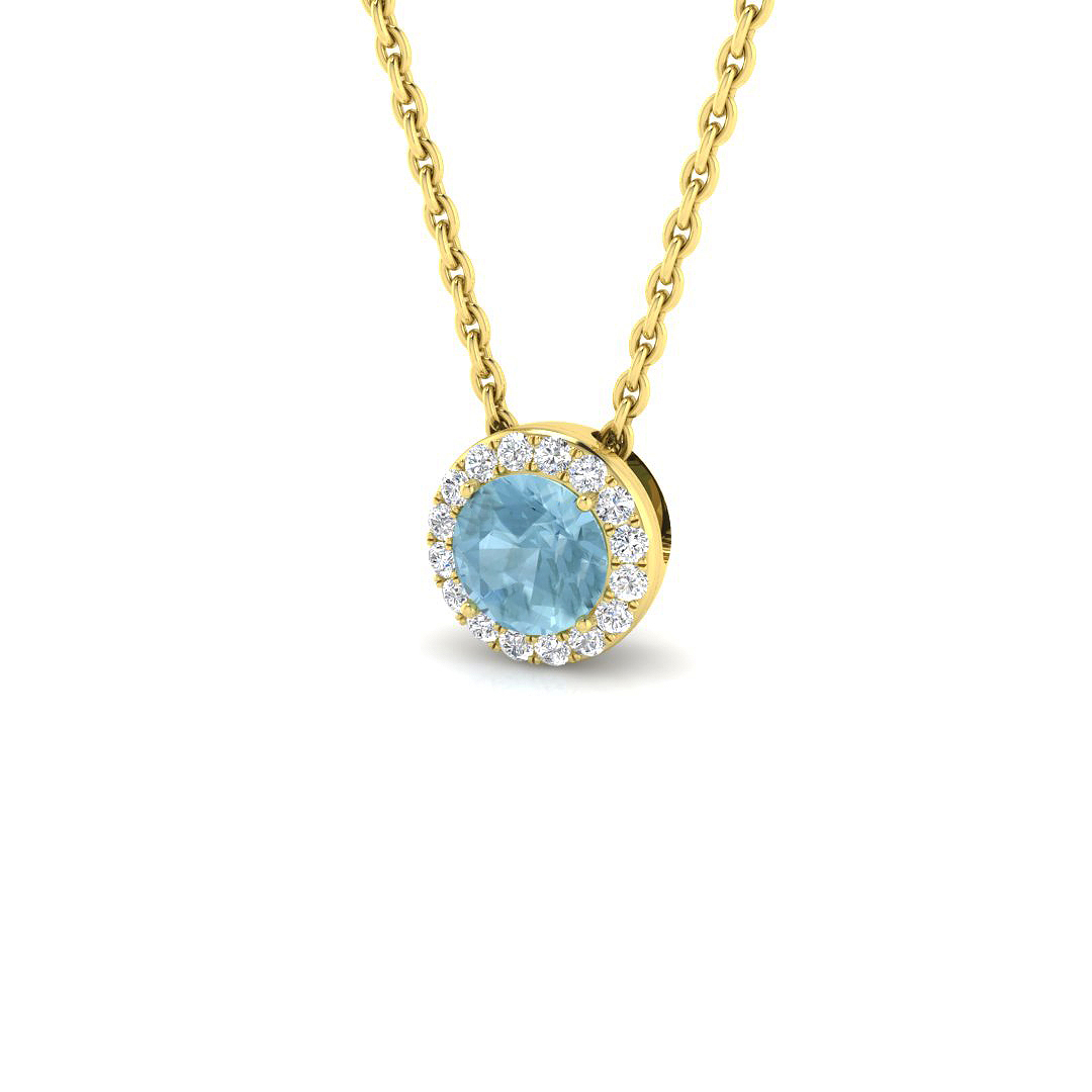 0.3 ct Aquamarine Round Pendant