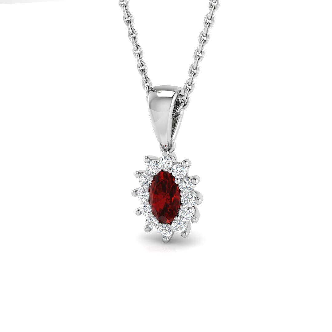 0.4 ct Natural Diamond Oval Pendant