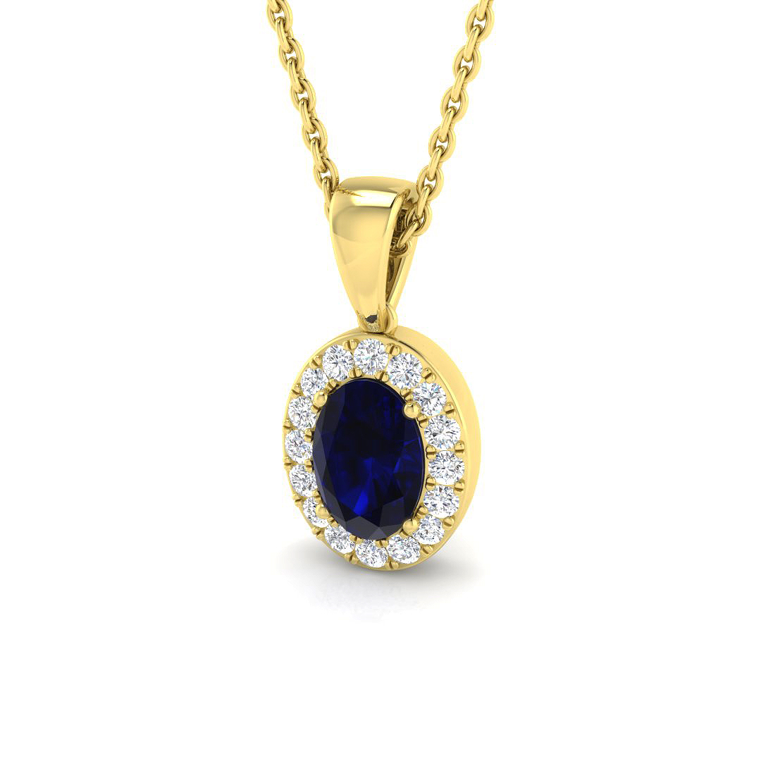 0.9 ct Blue Sapphire Oval Pendant