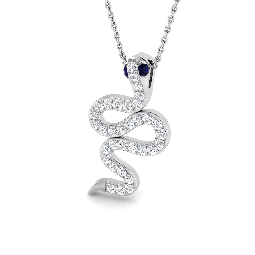 0.45 Ct Blue Sapphire Round Cut  in 9K White Gold