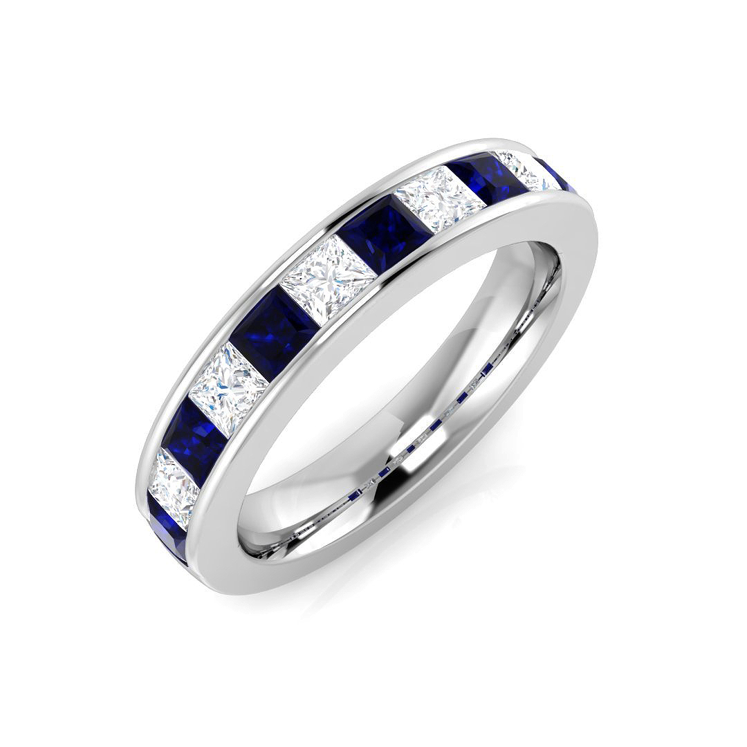 1.25 ct Blue Sapphire Princess Ring