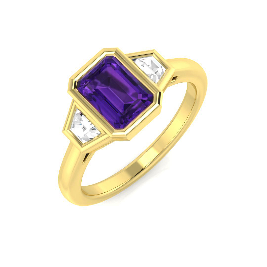 1.1 ct Amethyst Emerald Ring