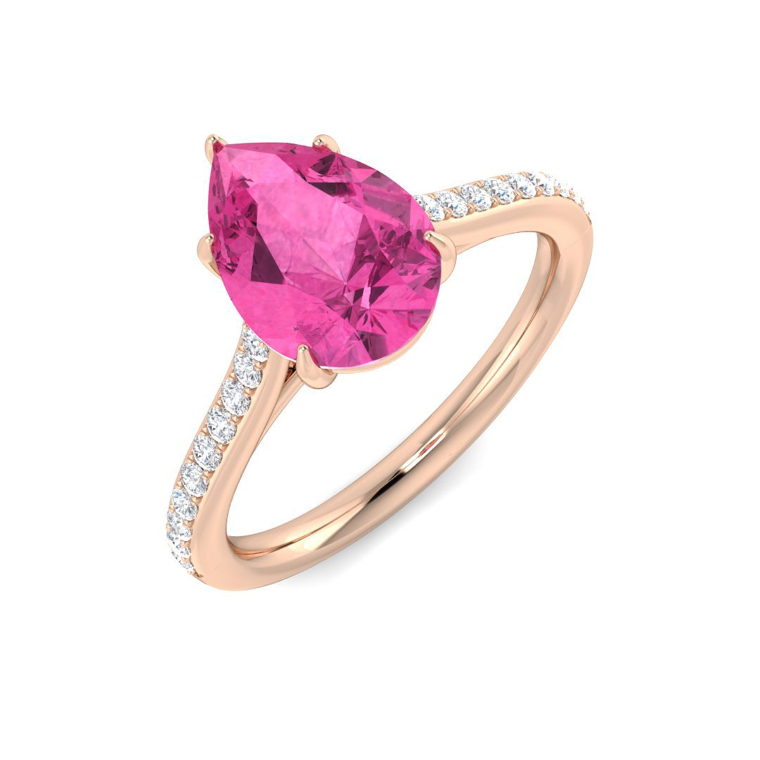 2.35 ct Pink Sapphire Pear Ring