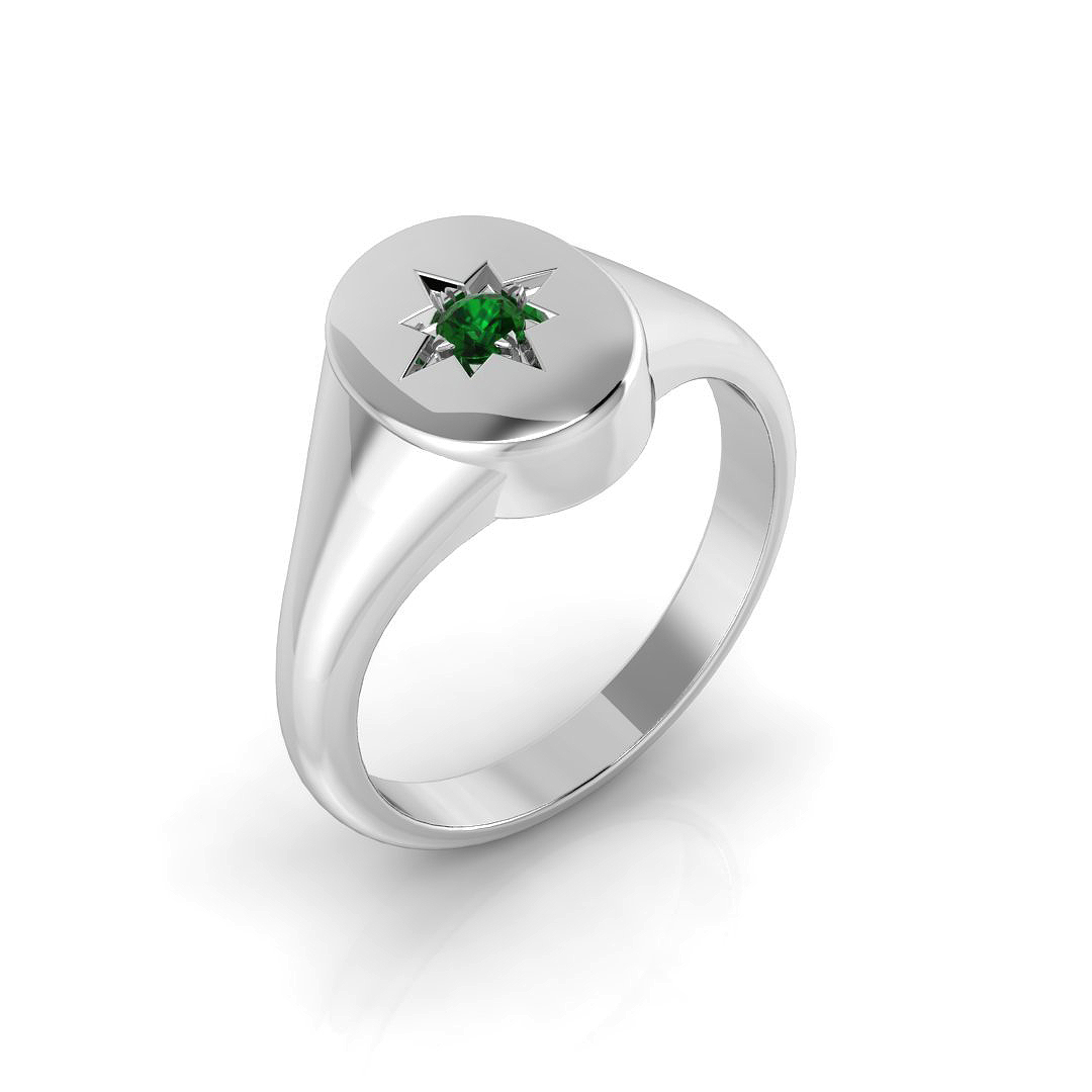 0.05 Ct Natural Diamond Emerald Cut  in 9K White Gold