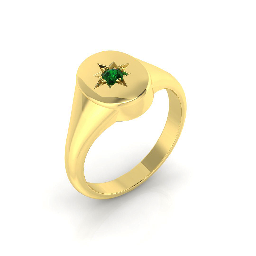 0.05 ct Natural Diamond Emerald Ring