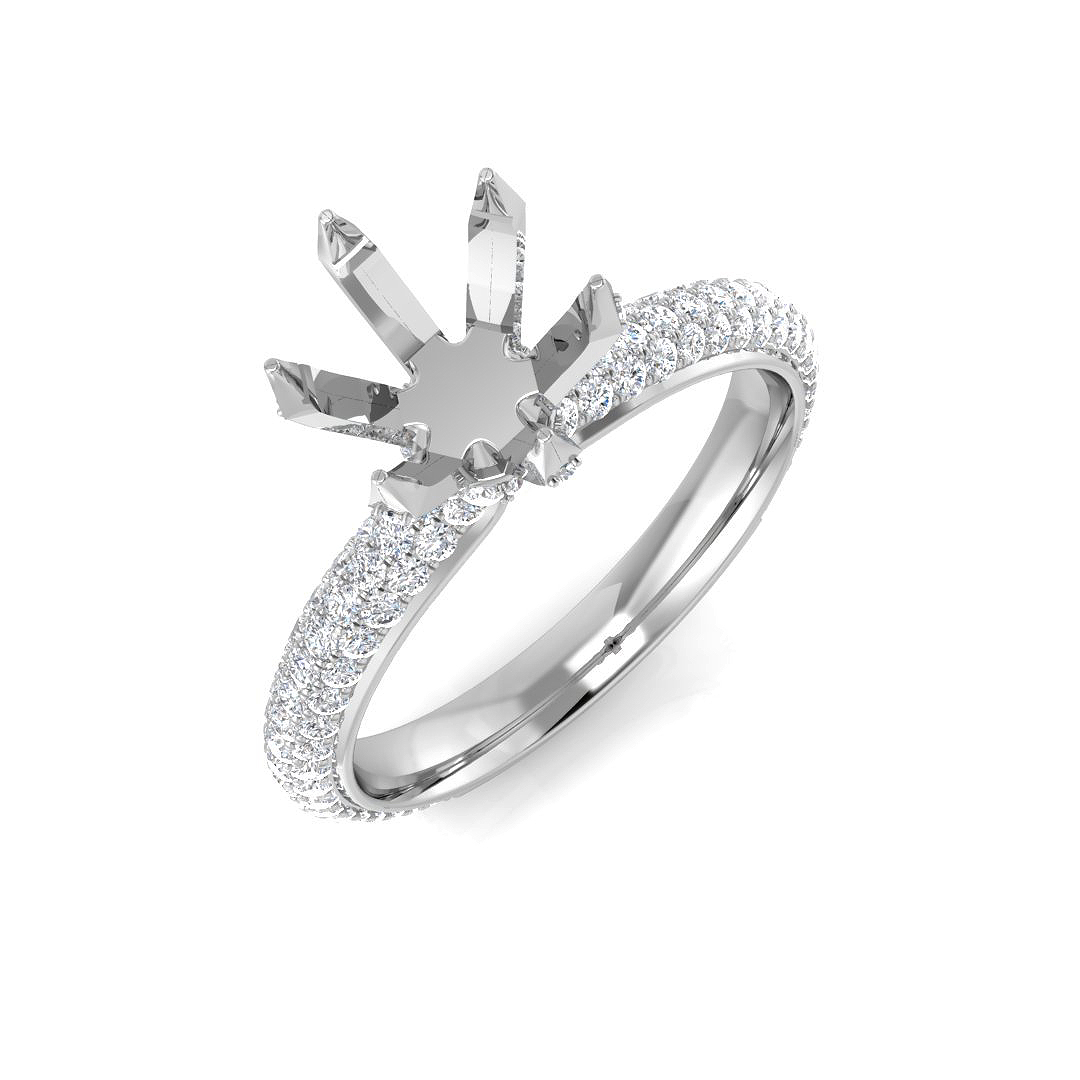 0.7 Ct Natural Diamond Round Cut  in Platinum(950)