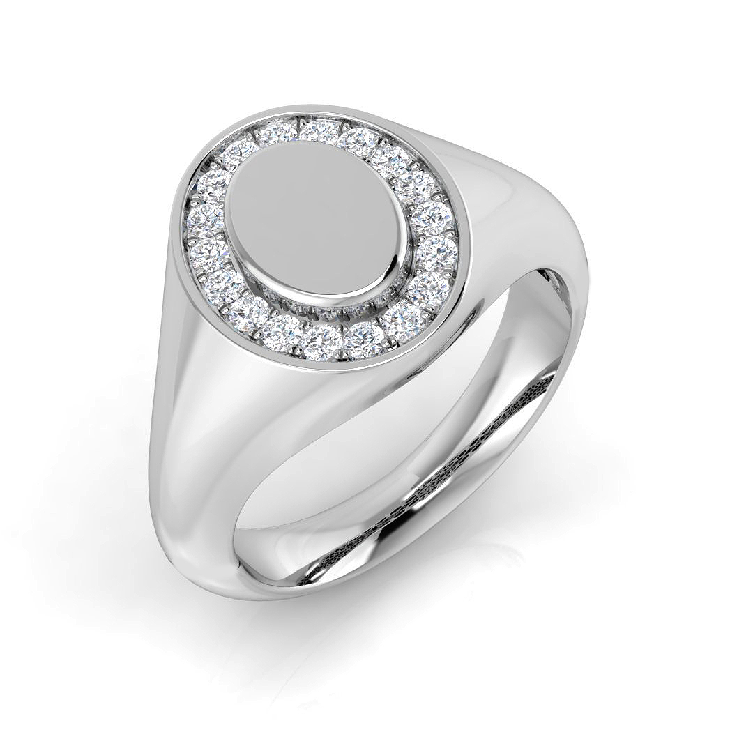 0.2 Ct Natural Diamond Round Cut  in 18K White Gold