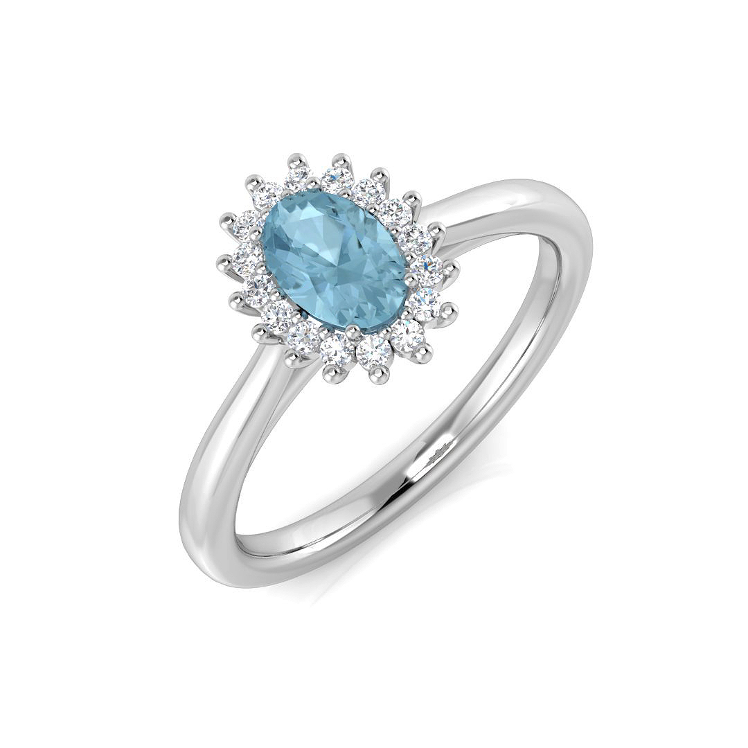0.5 ct Aquamarine Oval Ring