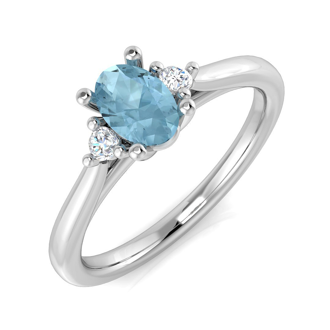 0.5 ct Aquamarine Oval Ring