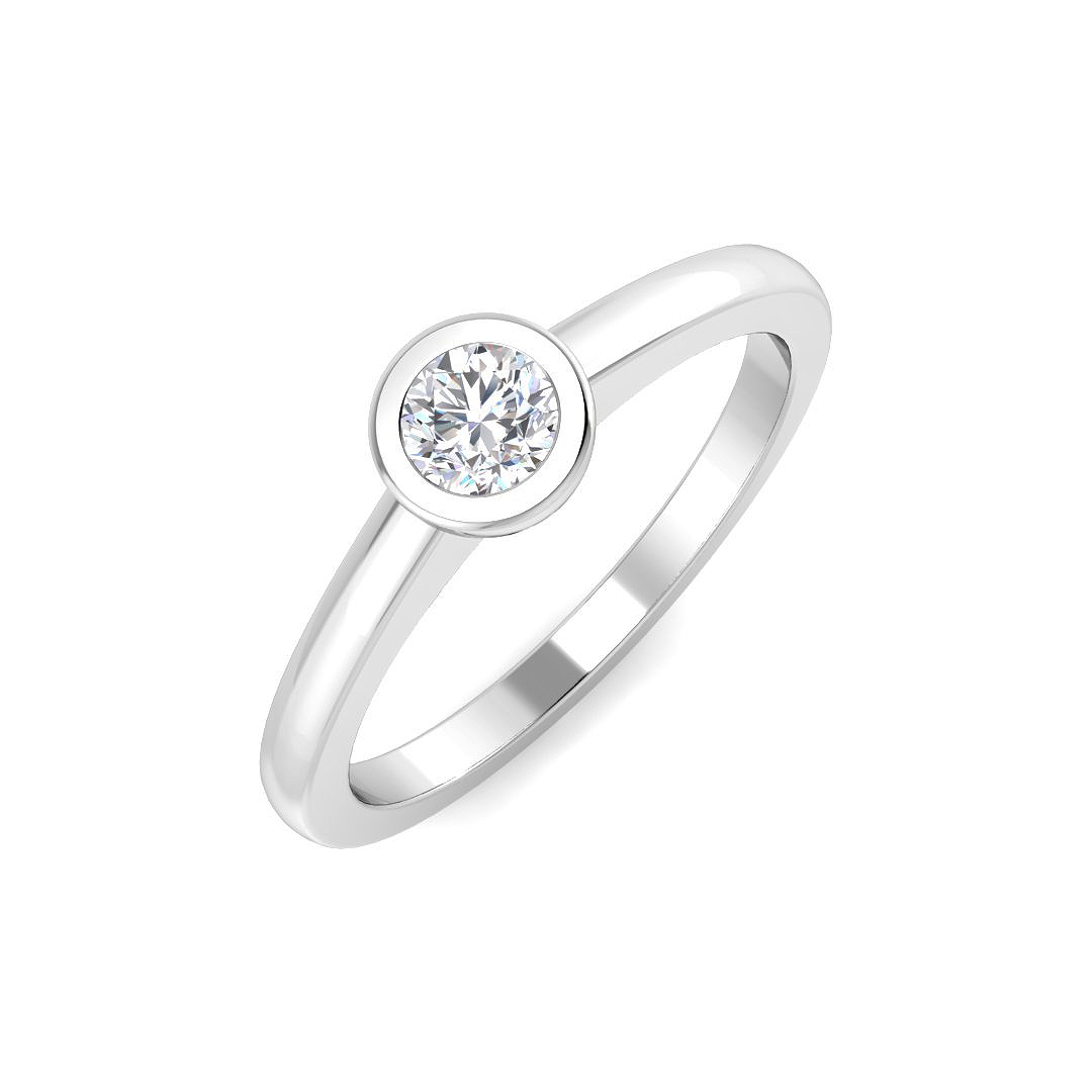 0.25 ct Natural Diamond Round Ring