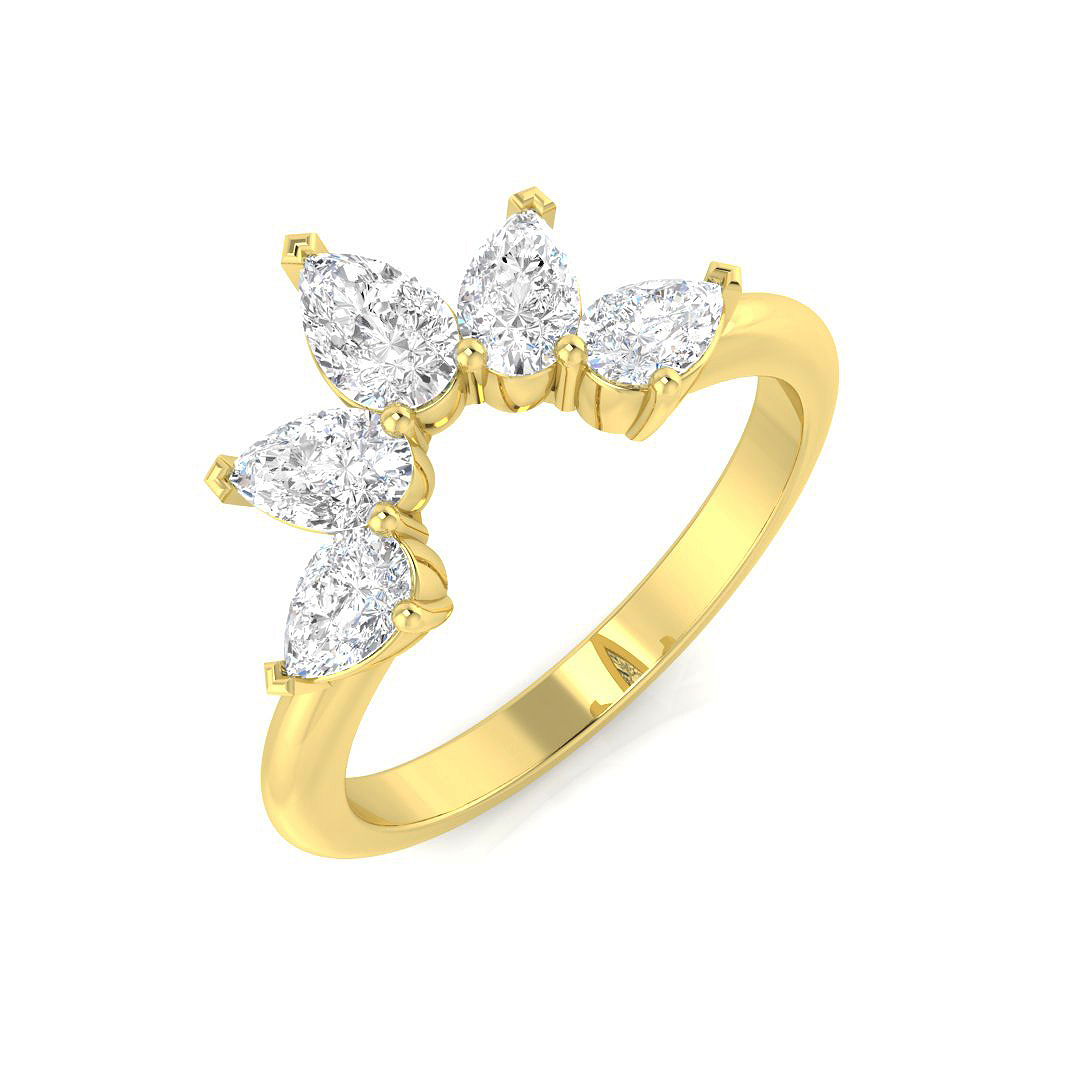 0.85 ct Natural Diamond Pear Ring