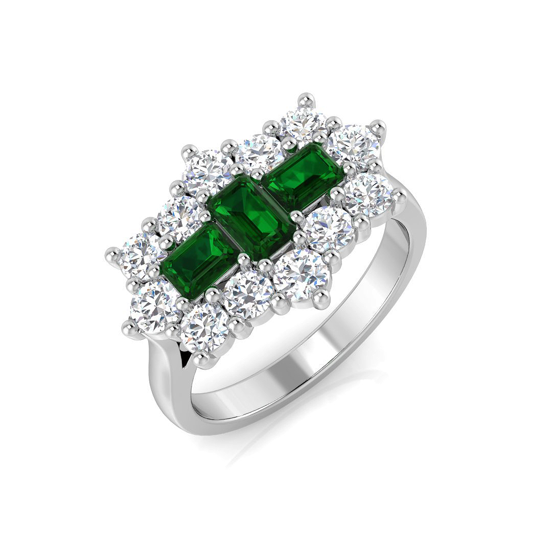 2.15 ct Natural Diamond Emerald Ring