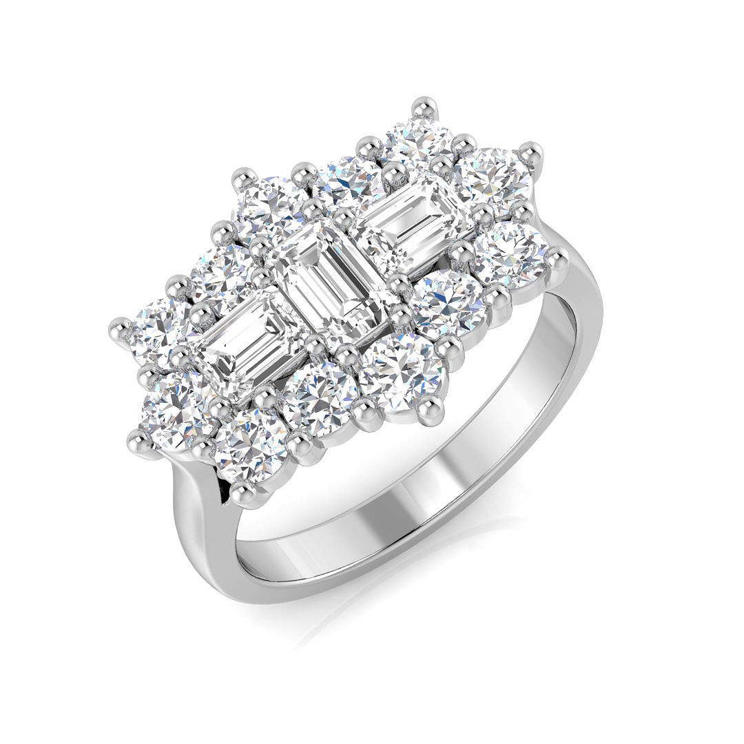 1.75 ct Natural Diamond Emerald Ring