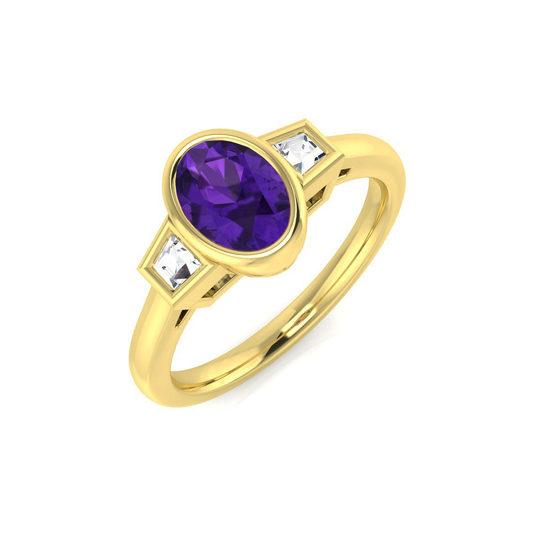 0.75 ct Amethyst Oval Ring