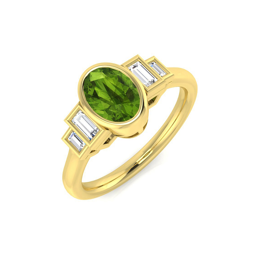 1.15 ct Peridot Oval Ring