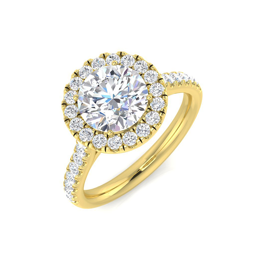 2.2 ct Natural Diamond Round Ring