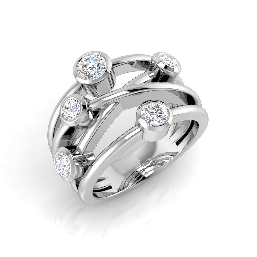 0.7 Ct Natural Diamond Round Cut  in Platinum(950)