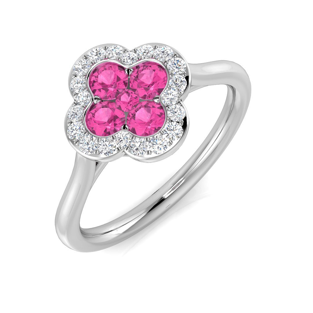0.6 Ct Pink Sapphire Round Cut  in Platinum(950)