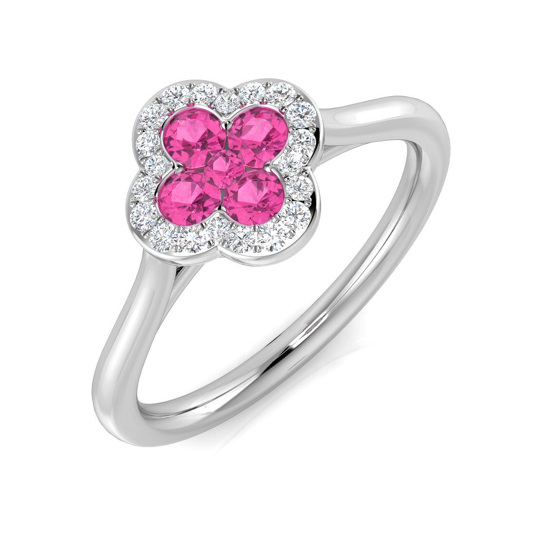 0.4 ct Pink Sapphire Round Ring