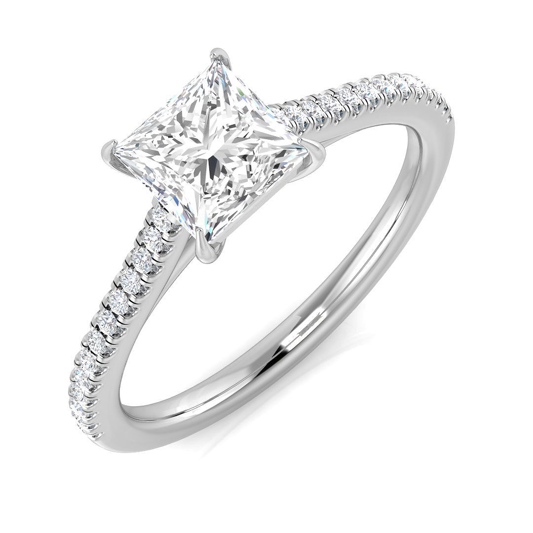 1.05 ct Natural Diamond Princess Ring