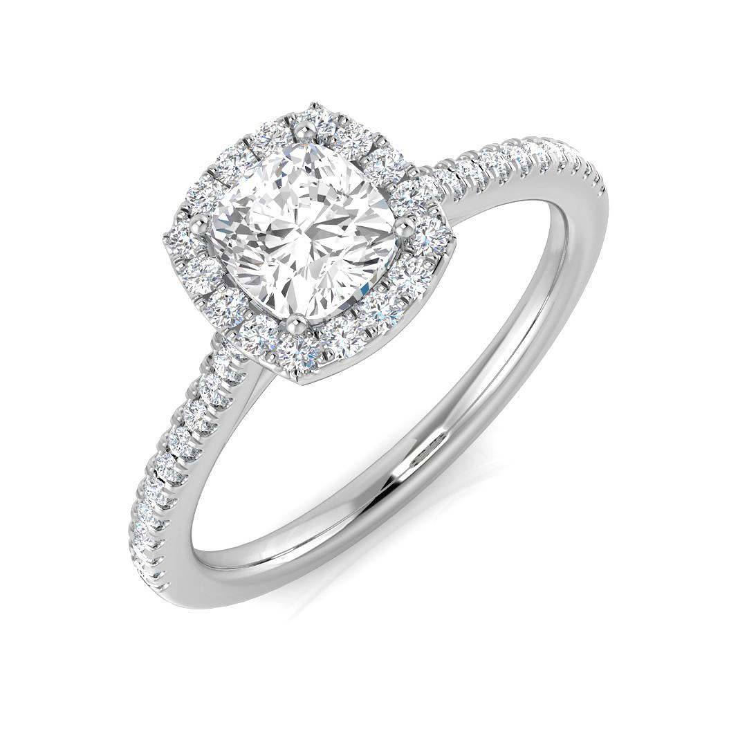 0.85 ct Natural Diamond Cushion Ring