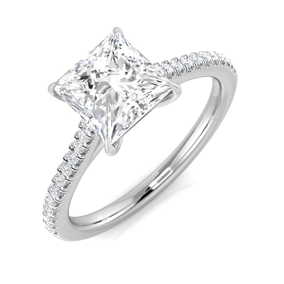1.65 ct Natural Diamond Princess Ring
