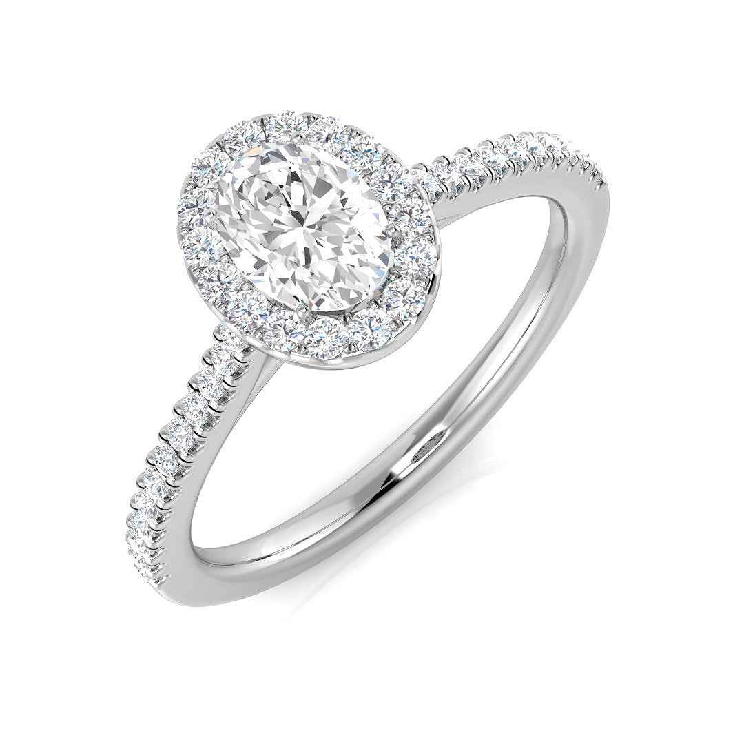0.65 ct Natural Diamond Oval Ring