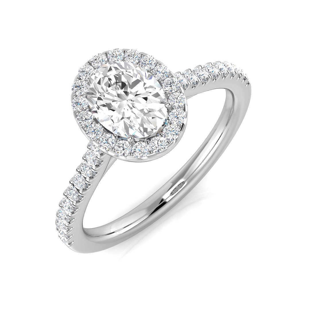 0.95 ct Natural Diamond Oval Ring
